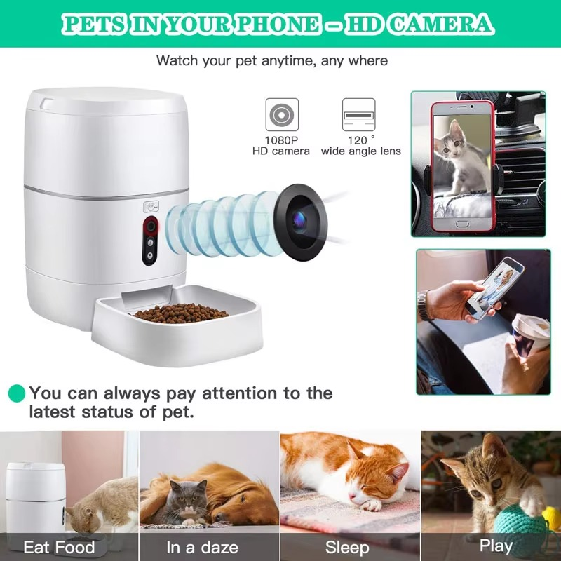 Smart Feeder 3L, Wi-Fi, Food Dispenser, App Automatic Feeding, Manual Feeding, Schedule Feeding, Check Feeding Status, Voice Recorder, for Big or Small Pets Smart Feeder 3L, Wi-Fi, Food Dispenser, App Automatic Feeding, Manual Feeding, Schedule Feeding, Check Feeding Status, Voice Recorder, for Big or Small Pets